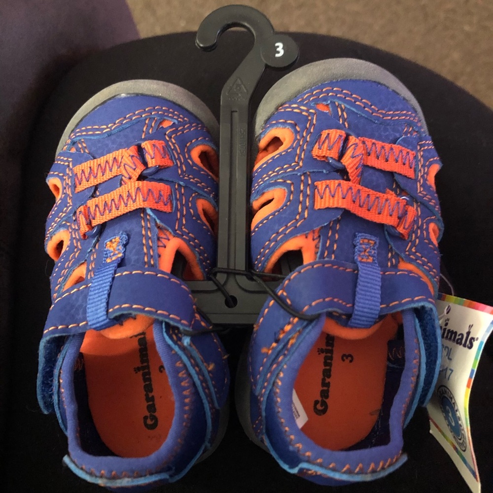 Baby sandals. Blue and orange. Size 3.